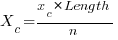 X_c=x_c*Length/n