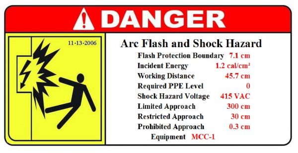 arc-flash equipment label